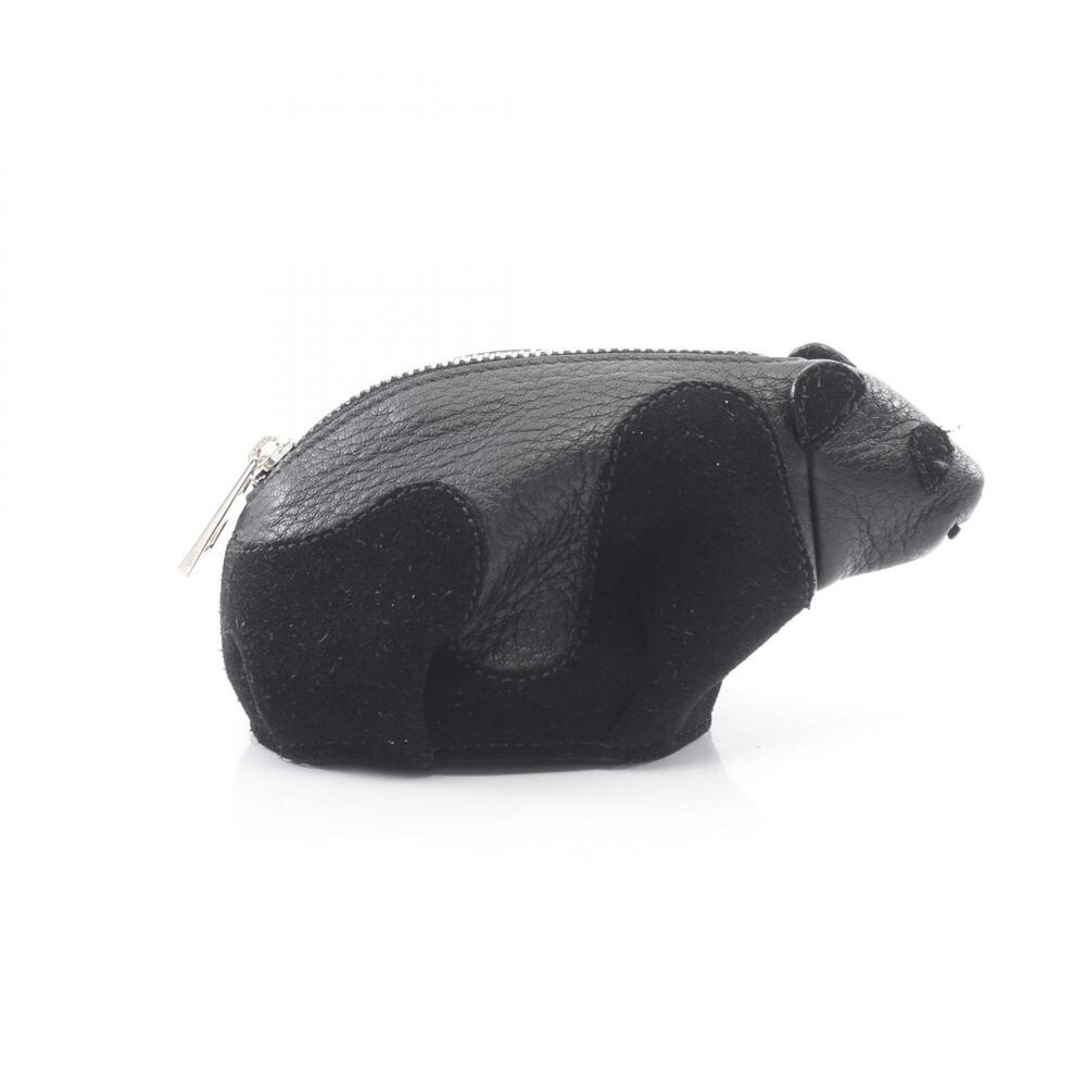 Loewe Panda Coin Purse Wallet - Leather Suede Women's Black 199.61JH75 - Picture 1 of 9